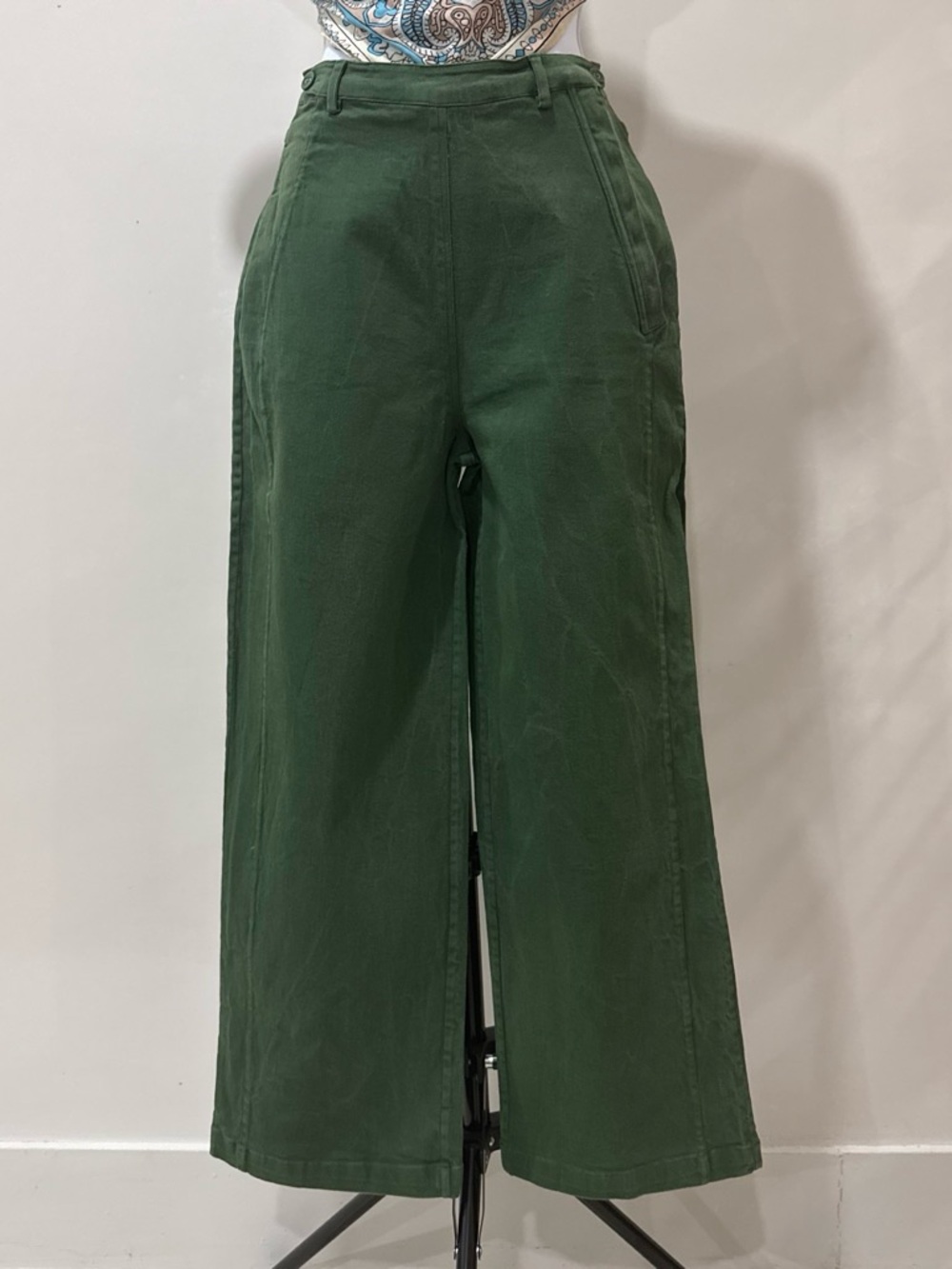 Samantha Pleet Plank Pants in Dark Emerald Green